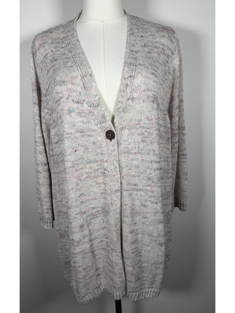 J. Jill pink purple marled slouchy long beachy cardigan 2X loungewear preppy